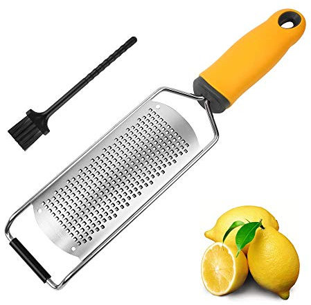 Pro Zester Reibe, Zitronenschaber, Parmesan, Ingwer, Knoblauch, Schokolade, mit rasiermesserscharfer Edelstahlklinge, Schutzhülle und Reinigungsbürste, spülmaschinenfest, von NSpring