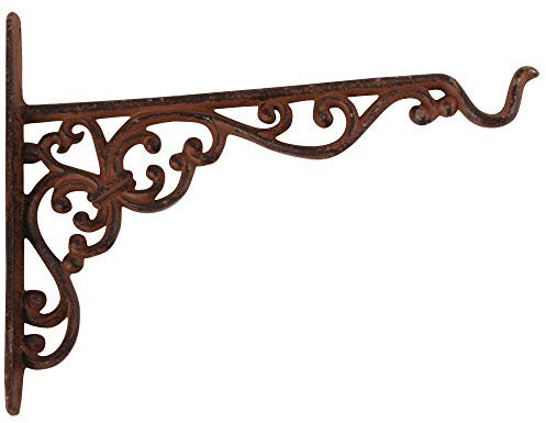 Esschert Design 3 Stück Wandhaken, Blumenhaken für Blumenampel, Hängekörbe, Größe M, ca. 25 cm x 2,4 cm x 19 cm