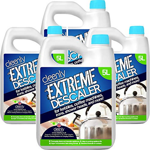 Cleenly Extreme Descaler for Kettles, Coffee Machines, Shower Heads, Irons, and More! (20 litres) - Super Strong Descaler Liquid