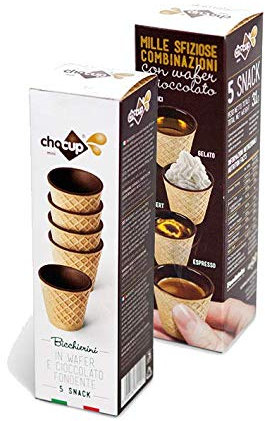 FOODRINKS CHOCUP MINI 30ml - 5 SNACKS TASSES DE GAUFRETTES ET CHOCOLAT NOIR 31g