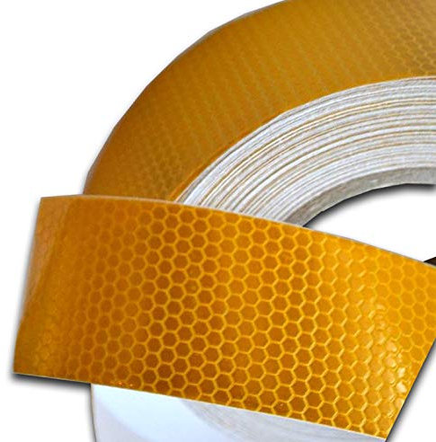 Nastro riflettente giallo 25 m 50 mm vinile ECE104 camion rimorchio camion autobus furgone auto 4x4