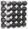 Sea Team 25-Pack Christmas Ball Ornaments with Strings, 60mm/2.36-Inch Medium Size Baubles, Shatterproof Plastic Christmas Bulbs, Hanging Decorations for Xmas Tree, Holiday, Wedding, Party, Black