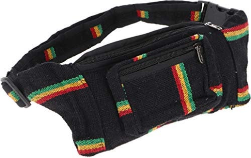 GURU SHOP Ethno Sidebag, Nepal Gürteltasche, Goa Tasche - Modell 4, Herren/Damen, Schwarz, Baumwolle, Size:One Size, 15x25x8 cm, Festival- Bauchtasche Hippie