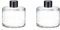 2 botellas de difusor de vidrio redondo y transparente de 50 ml vacío para uso de accesorios de fragancia para uso de bricolaje y de repuesto juego de varillas difusoras de aceites esenciales