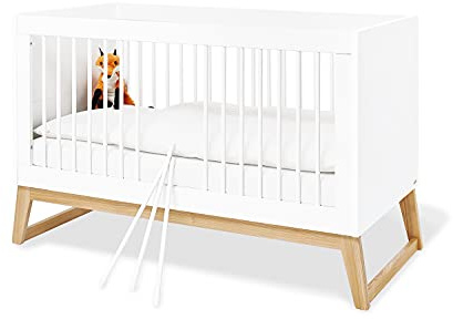 Kinderbett Babybett Bridge von Pinolino, umbaubar und mitwachsend, langlebig, weiß