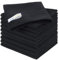 SINLAND Thick Microfiber Waffle Weave Dish Cloths Dishcloths Washcloths Facial Cloths(Deep Color) (Black x 10)