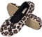 EverFoams Women's Ballerina Slippers Lightweight Comfy Memory Foam House Shoes with Stretchable Heel Design Leopard Tan 5/6 UK
