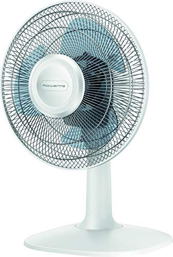 Rowenta 12 Inch Oscillating Desk Fan with Tiltable Head, Home and Office, 3 Speed Settings, 46dBA, VU2330