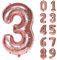 Unisun Rose Gold Balloon Number 3, 40 Inch Large Foil Number Balloons Giant 3 Digital Balloon for Women Girl Kids Birthday Party Wedding Anniversary Celebration Engagement Decorations