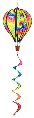 HQ Design Windspiration - Hot Air Balloon, UV-beständige und wetterfeste Windspiel Deko für Garten, Terrasse und Balkon - inkl. Aufhängung (Tie Dye, Hot Air Balloon Twist)