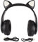 Gaming Headset, Glowing Cat Ears 5.0 Bluetooth Headphone Bass Foldable Wireless Headwear Breathing Lamp Headset Cat Ears Headphone(Black)