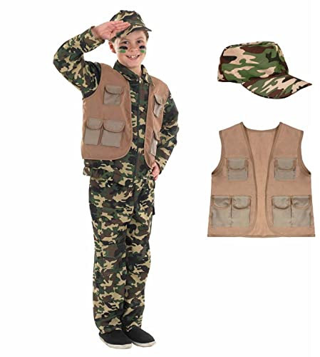 Fun Shack Costume Militaire Enfant, Déguisement Soldat Garçon, Tenue Carnaval Enfant, S