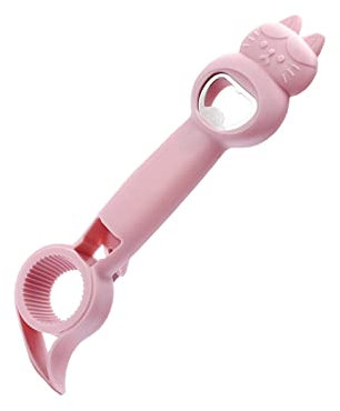 NeDengGHY 4-in-1 Tin Opener Cartoon Cat Bottle Opener for Variety of Beer, Beverage & Fruit Cans