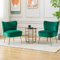 Wahson Samt Sessel Wohnzimmer 2er Set moderner Loungesessel Geplosterter Ohrensessel mit goldenen Metallbeine für Wohnzimmer/Schlafzimmer, Grün