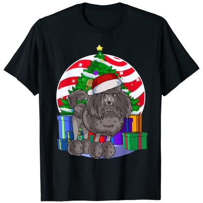 Weihnachtsbaumschmuck für Pudel, lustig, Schwarz T-Shirt