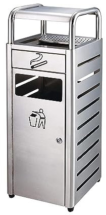 Poubelle en Acier Inoxydable Extérieure Avec Cendrier et Baril Intérieur - Verticale d'Ascenseur Pour Hall d'Hôtel, Jardin ( Color : Silver , Si