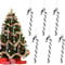 13cm Black White Glitter Candy Cane Christmas Decorations - 6pcs Xmas Tree Pendant Hanging Ornaments for Holiday New Year Party Decor