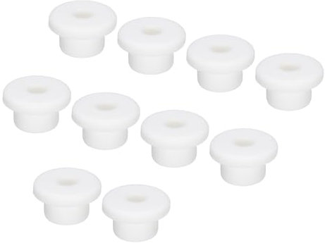 sourcing map 10Pcs T Type Rubber Grommet Mount Dia 15mm (23x6x14mm) Seal Protection Flexible Hole Plugs for Cable Pipe White