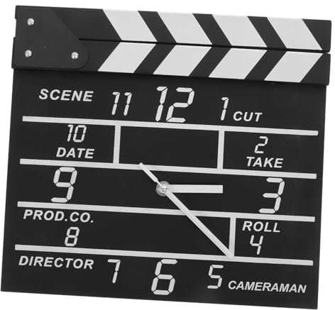 HOMSFOU 2st Filmregisseure Retro-Uhr Sägemehl Ist Menschlicher Glitzer Wohnzimmer-wanduhr Filmzimmer Dekor Wanddekoration Wohnzimmer Dekor Im Filmstil Wanduhren Tischuhr Batterie Holz Mann