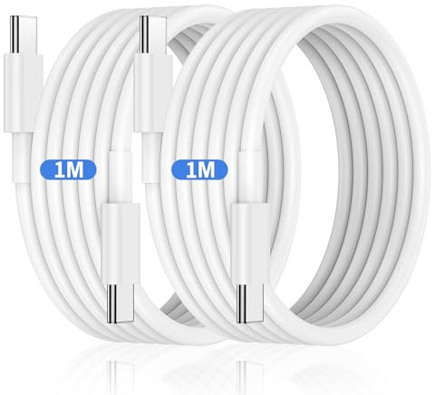 USB Typ C Kabel 1M, 2Pack iPhone 16 15 Pro Ladekabel Lang, USB C auf USB C Schnellladekabel, Fast Charging Cable for Apple iPhone 16/15 Plus/16 Pro Max,iPad Pro/Air/Mini,Samsung S24/S23 Ultra/S22/S21