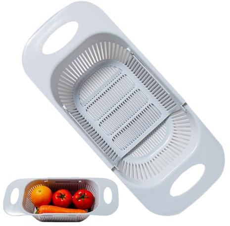 Colander Basket - Colander Kitchen Strainer Basket,Expandable Over The Sink Colander, Adjustable Sink Strainer, Fruit Vegetable Strainer for Kitchen, Fruit