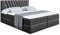 ALTDECOR Boxspringbett mit Multipocket-Matratze H4 (20 cm hoch) mit + PUR + Kokosmatte, Topper (5 cm hoch), Polsterbett mit Kopfteil und Bettkasten - ERNINA - 120x200 - Schwarz Kunstleder