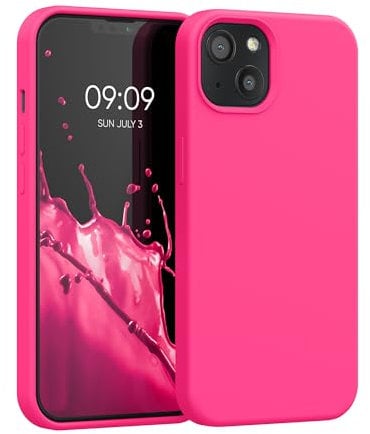 kwmobile Handyhülle für iPhone 13 Hülle, für iPhone 13 Case - Hülle Silikon - kabelloses Laden - Granatapfelrot