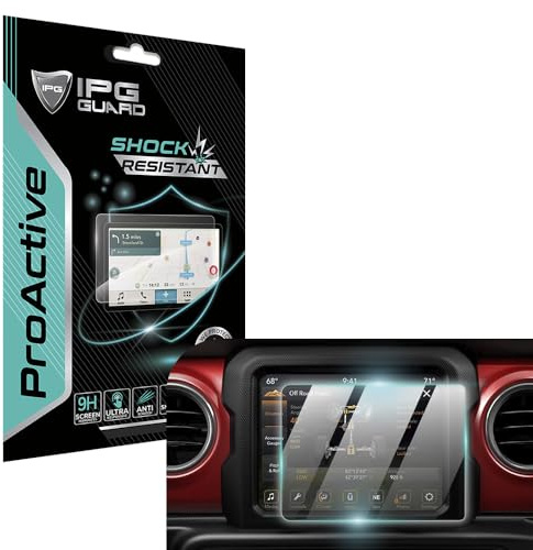 IPG ProActive - Pellicola protettiva per Jeep Wrangler JL 2018-2023, Gladiator JT da 8,4, durezza 9H, vetro liscio al tatto, ultra reattivo, ad alta trasparenza, antigraffio, antimacchia e antiurto,