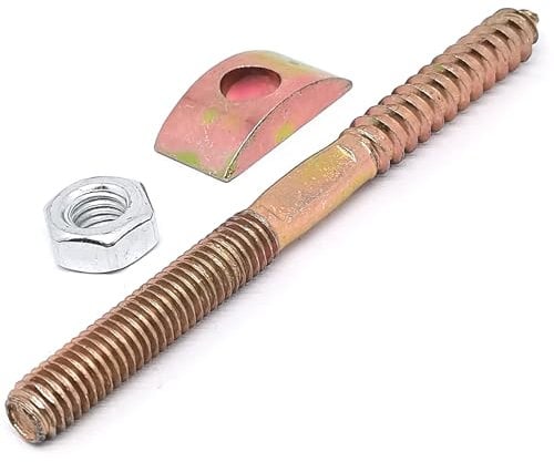 4sets Stair Handrail Fitting Kits,Includes 4pcs M8x100mm Hanger Bolts,4pcs M8 Hex Nuts,4pcs M8 Half Moon Washers for Wooden Connection & Installation
