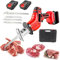Cordless Bone Saw Machine, Electric Hand Saw Meat Cutter, Pvc Pipe Cutting Large-Capacity Lithium Battery Rubber-Coated Handle with Comfortable Grip for Bone Meat/Branches/Plastic