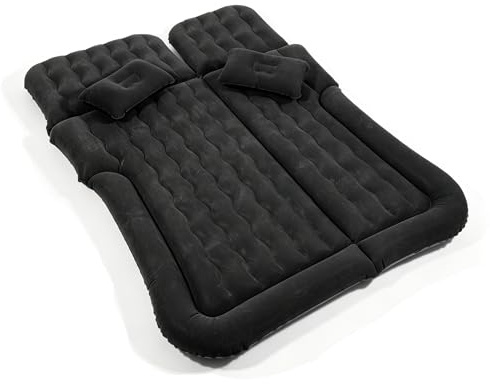 Atnhyruhd Aufblasbare Isomatte für 2 Personen mit Einer Aufblaspumpe Doppel-Luftmatratze Campingmatratze Ultraleichte Schlafmatte Komplett-Set 170x120 cm Schwarz
