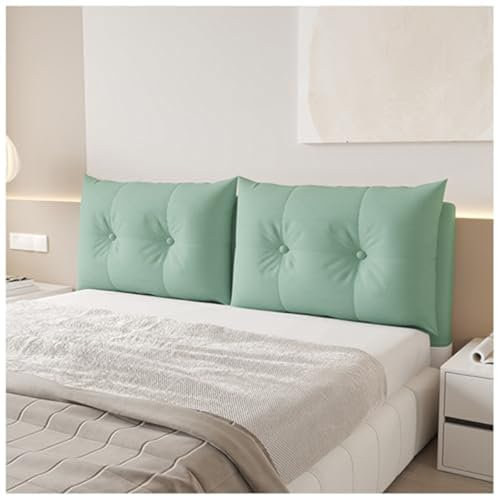 Wasserdichter gepolsterter Kopfteilbezug aus PU-Leder für Metallbett-Kopfteil, grüner Gurt, 190 x 60 x 15 cm