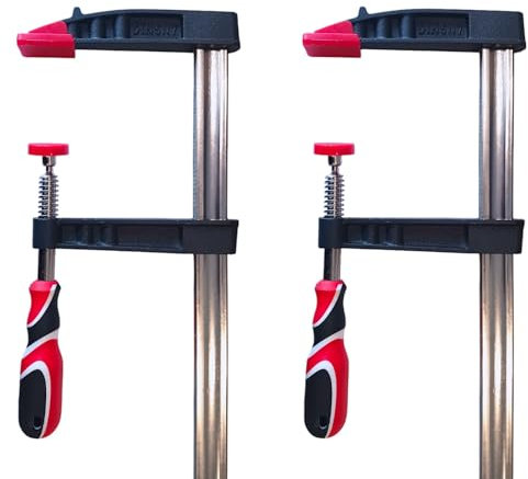 2x Schraubzwinge 120x500mm mit Gummigriff | Spannzwinge, Leimzwinge, Zwinge aus hochwertigem Material | 2 Stück