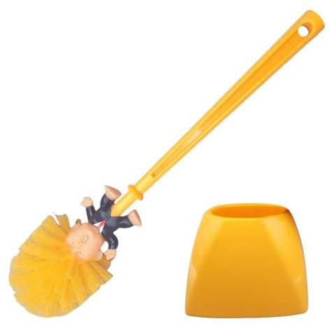 Donald Trump klobürste,Lustige Klobürste,Toilettenbürste mit Halter，Langem Griff WC Bürste,für Badezimmer Reinigung Toilettenbürste (B)