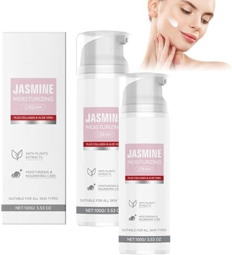 Kollagen Jasmin Befeuchtung Creme,Jasminsalbe Gesichtscreme,Jasminsalbe Feuchtigkeitscreme Schlupflider, Augenringe Entfernen, Entfernen Tränensäcke und Schwellungen (2)
