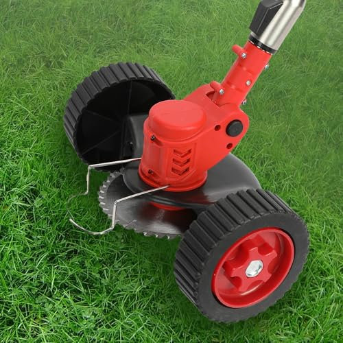 gihusrzx 24V String Trimmer, Cordless Weed Trimmer, 2 X 2.0Ah Battery Powered & Fast Charger Included, Rechargeable Telescopic D-Shaped Handle Lawn Edger Weed Lawn Eater Edger Red UK
