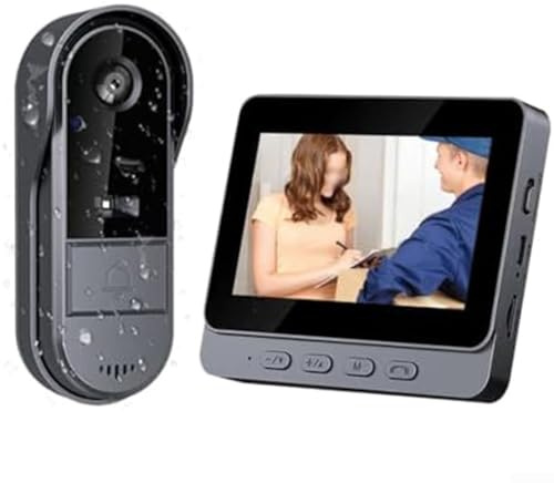 EaseSunny Trådlös videodörrklocka, smart WiFi dörrklocka ringer intercom tvåvägskommunikation med 1080P-kamera för mörkerseende för hem ytterdörr