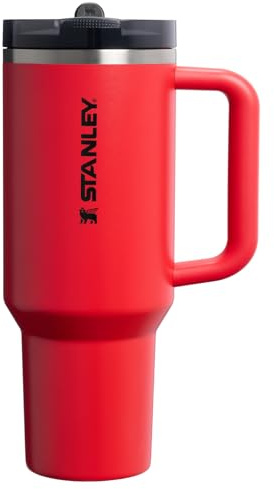 Stanley Quencher ProTour Flip Straw Tumbler with Leakproof Lid 1200ml | Built-in Straw and Handle | Cup Holder Compatible for Travel | Insulated Stainless Steel Cup | BPA Free | Chili Black