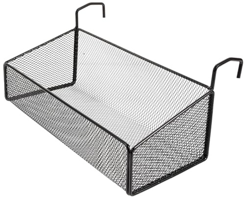 Multifunktionaler Hängekorb aus Eisen Schwarz für Zuhause und Küche | Hängekorb Bett, Hängender Aufbewahrungskorb für Kleinigkeiten, ohne Bohren, Platzsparend, Schwarz