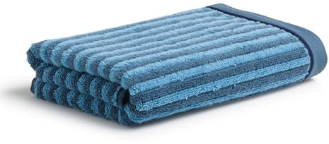 Möve Geometric Shapes Stripes Handtuch 50 x 100 cm aus 100% Baumwolle, Steel Blue