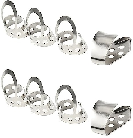 Qomcsrl 8Pcs Metal Adjustable Thumb Finger Guitar Picks für Akustikgitarren Banjo Ukulele