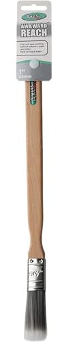 Axus Decor Awkward Reach Paint Brush (Grey Color) - 1/25mm - For Behind Radiators, Pipes, and Other Hard-to-access Areas, Eco-friendly Natural Bamboo Handles, Anti-Rust Stainless Steel