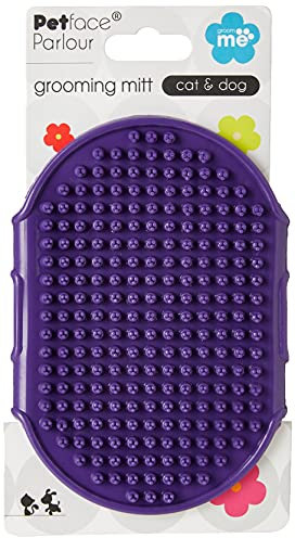 Petface Gant de toilettage en caoutchouc violet pour chats et chiens (lot de 1)