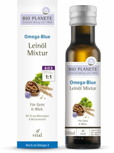 Bio Planète Omega Blue Leinöl-Mixtur zur Nahrungsergänzung, 2er Pack (2 x 100 ml)