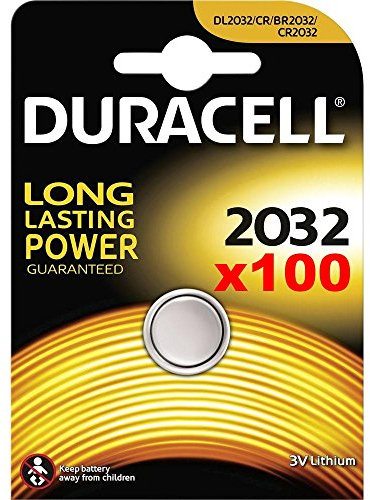 Scatola di 100 x nuovo Duracell 2032 a lunga durata 3 V batterie al litio CR2032 DL2032 (New Packaging)