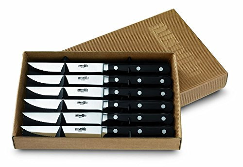 AUSONIA - 61149 Confezione Regalo 6 coltelli forgiato da Bistecca Cm 12 Linea Evolux