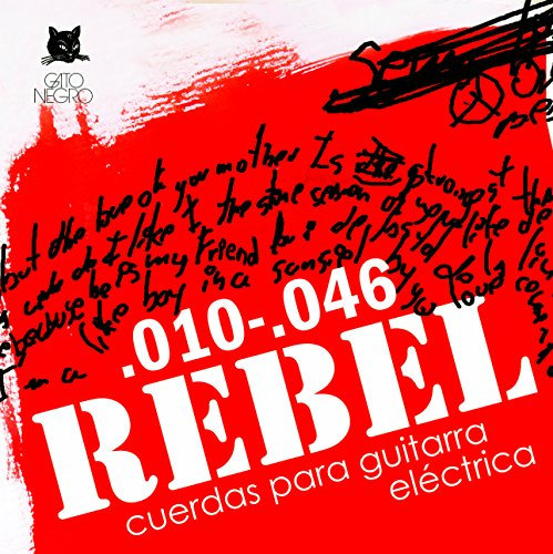 Juego de cuerdas para guitarra eléctrica Rebel by Gato Negro 10/46. Fabricado artesanalmente en España desde 1868.