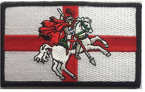 Iron or sew on England patch, Cross of St George with St George