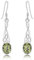 DTPSilver -Damen Haken Ohrringe 925 Sterling Silber - Keltische Dreifaltigkeitsknoten - keltischen Kollektion - Peridot