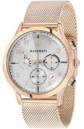 Maserati Orologio da uomo, Collezione Ricordo, movimento al quarzo, cronografo, in acciaio e PVD oro rosa - R8873625002